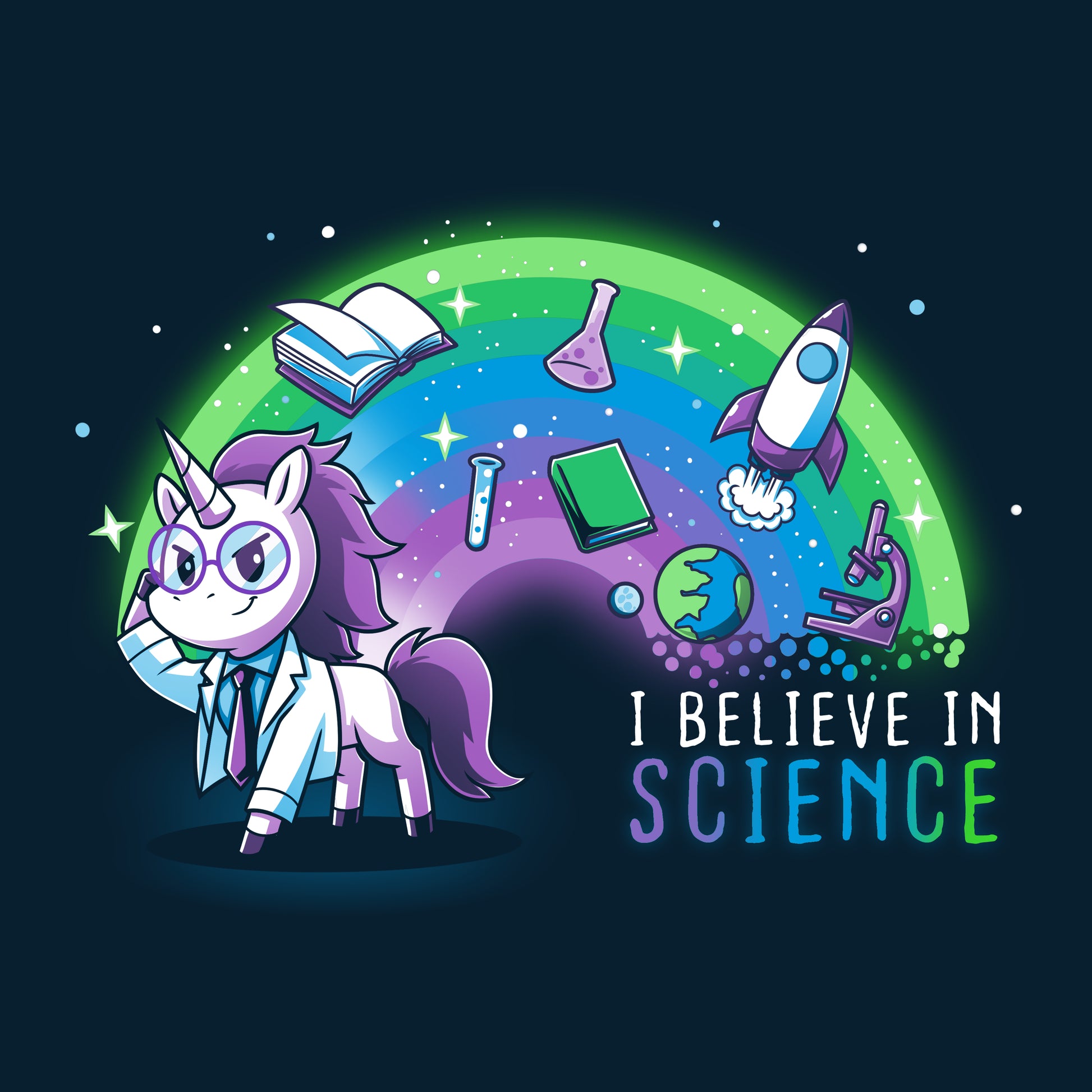I believe in the scientific process TeeTurtle unicorn t-shirt.