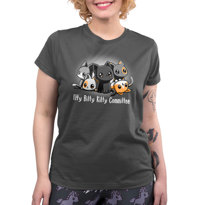 A TeeTurtle women's t-shirt with the Itty Bitty Kitty Committee brand on it.