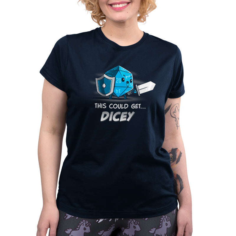 This could be a TeeTurtle Navy Blue women's t-shirt named "This Could Get Dicey".