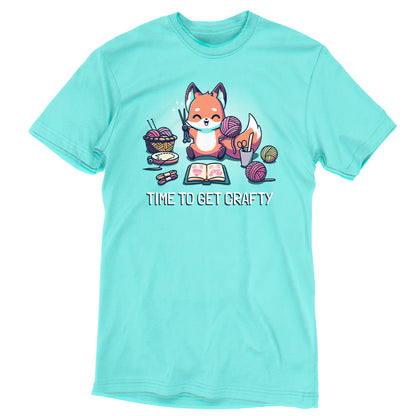 A TeeTurtle original "Time to Get Crafty" Caribbean blue t-shirt for arts and crafts time.