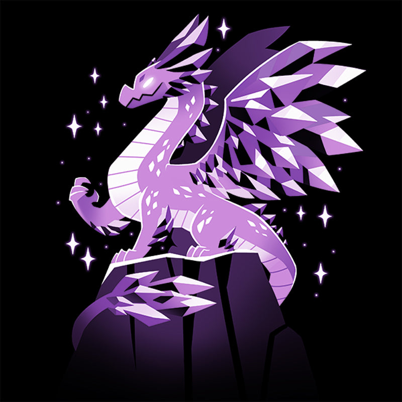 A Crystal Dragon t-shirt featuring a purple dragon by TeeTurtle.