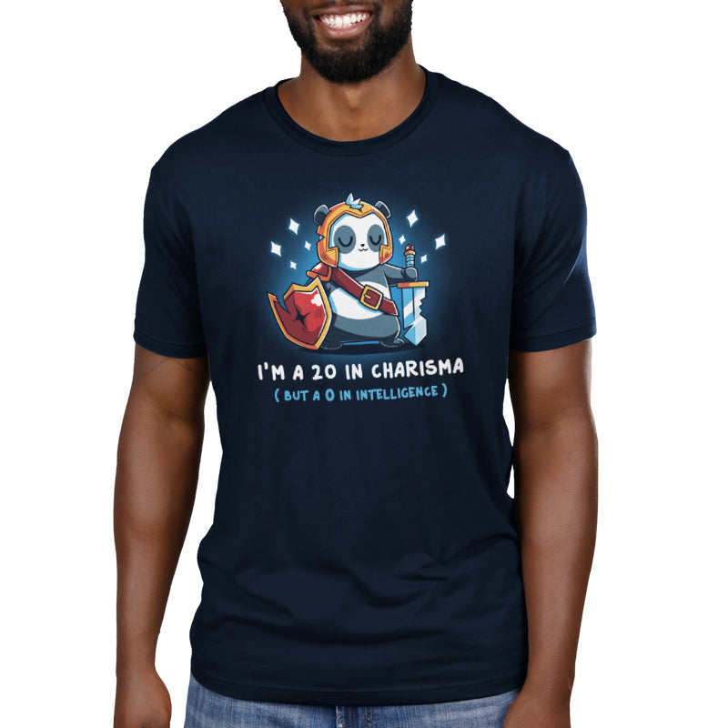 A TeeTurtle I'm a 20 in Charisma t-shirt with a humorous troll design.