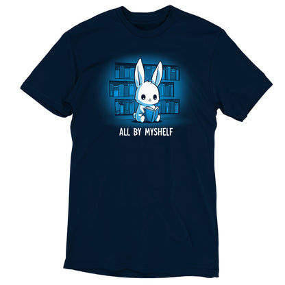 A TeeTurtle All By MyShelf t-shirt that says "all by myself".
