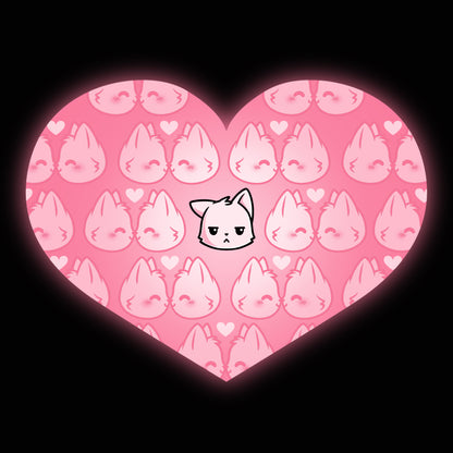 A cute pink heart t-shirt featuring the All by Meowself design by TeeTurtle.