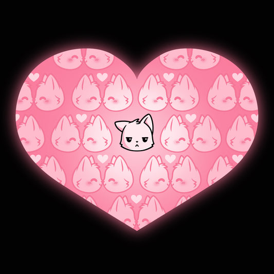 A cute pink heart t-shirt featuring the All by Meowself design by TeeTurtle.