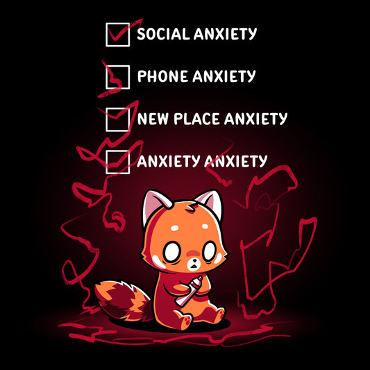 An image depicting a red fox experiencing Anxiety Checklist and social anxiety by TeeTurtle.