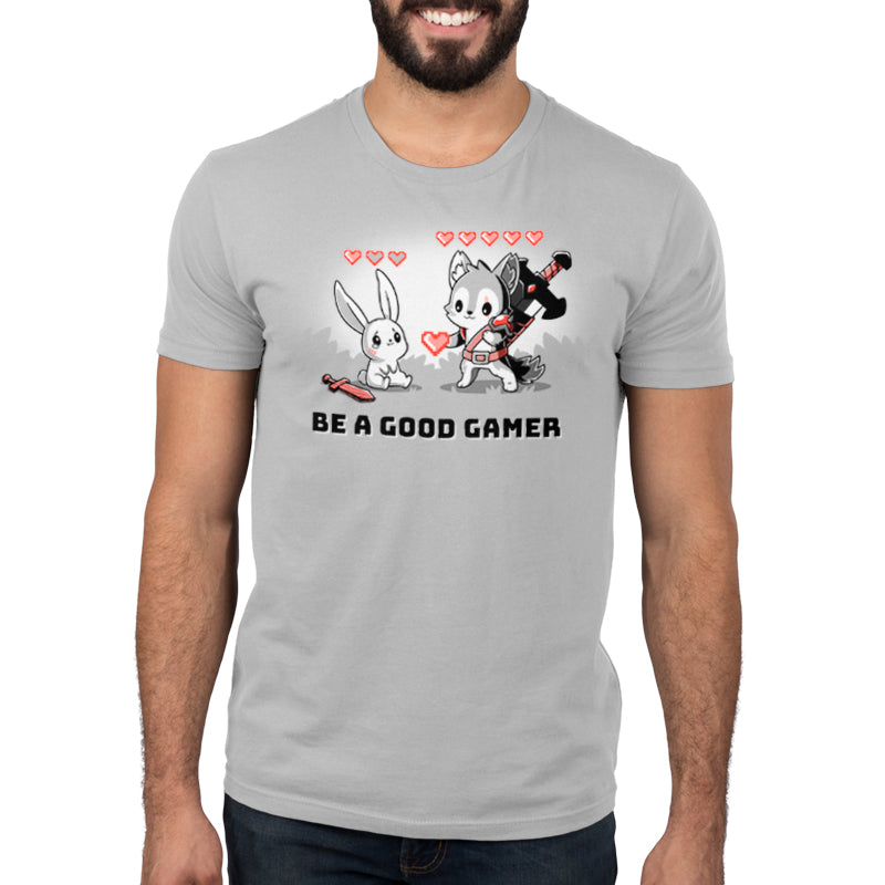 Be a good gamer with the TeeTurtle Be A Good Gamer men's t-shirt.