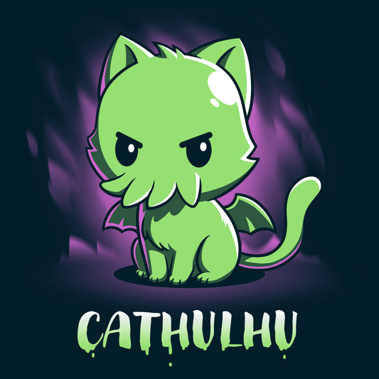 A Cathulhu-themed TeeTurtle green cat toy or t-shirt.