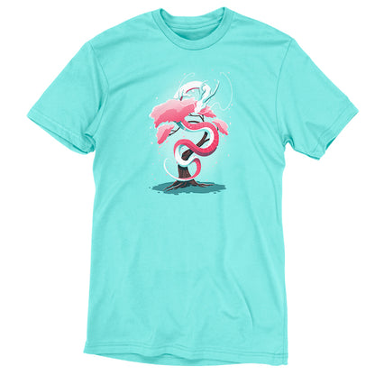 A Cherry Blossom Dragon T-shirt with a pink flamingo on it from TeeTurtle.