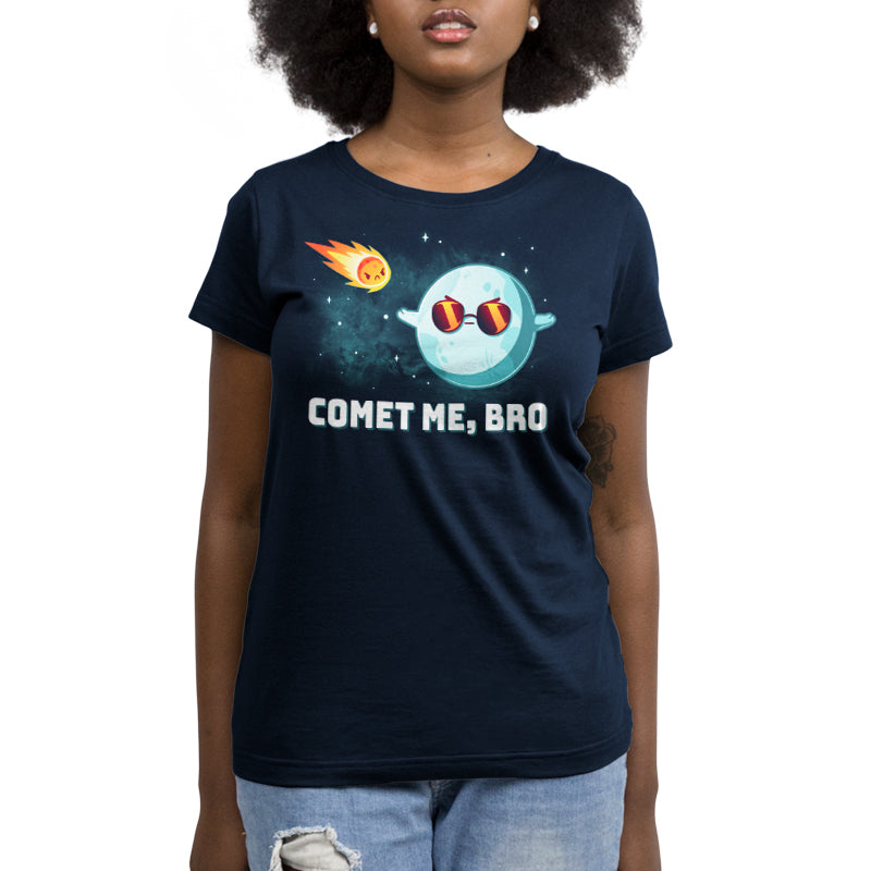 Defend your Comet Me, Bro hot outer space takes with this navy blue TeeTurtle t-shirt.