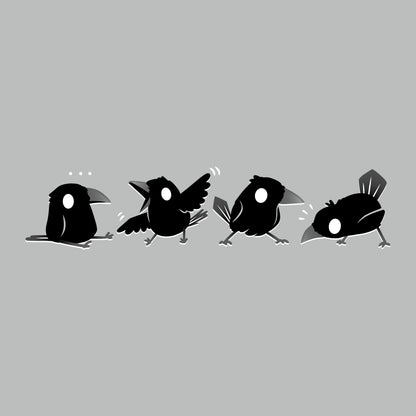 A group of Crow Chatter birdbrains with white eyes from TeeTurtle.