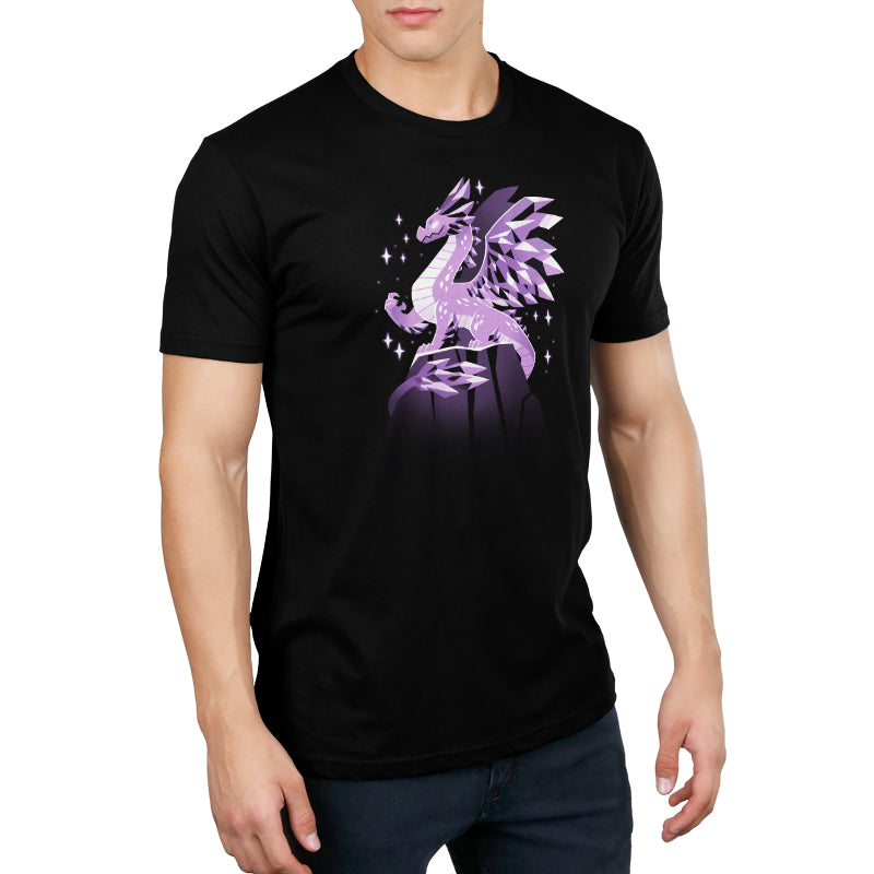 A man wearing a Crystal Dragon shirt by TeeTurtle.