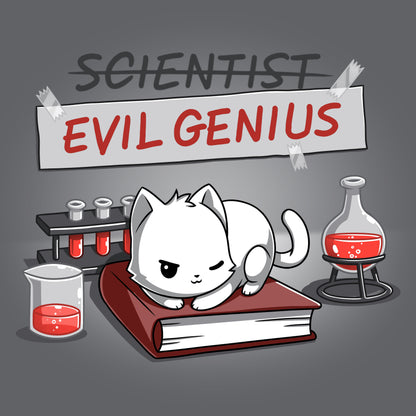 Charcoal gray Evil Genius t-shirt for a scientist by TeeTurtle.