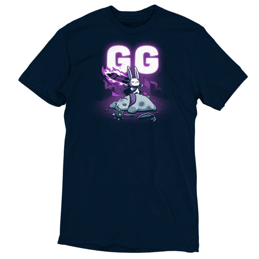 A TeeTurtle navy blue T-shirt displaying repetitive g's.