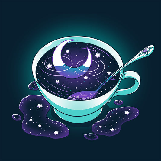 A Galactic Tea T-shirt with a moon and stars on it by TeeTurtle.