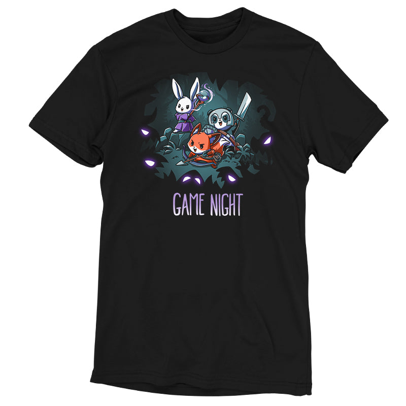 A comfortable black Ready for Game Night t-shirt by TeeTurtle.