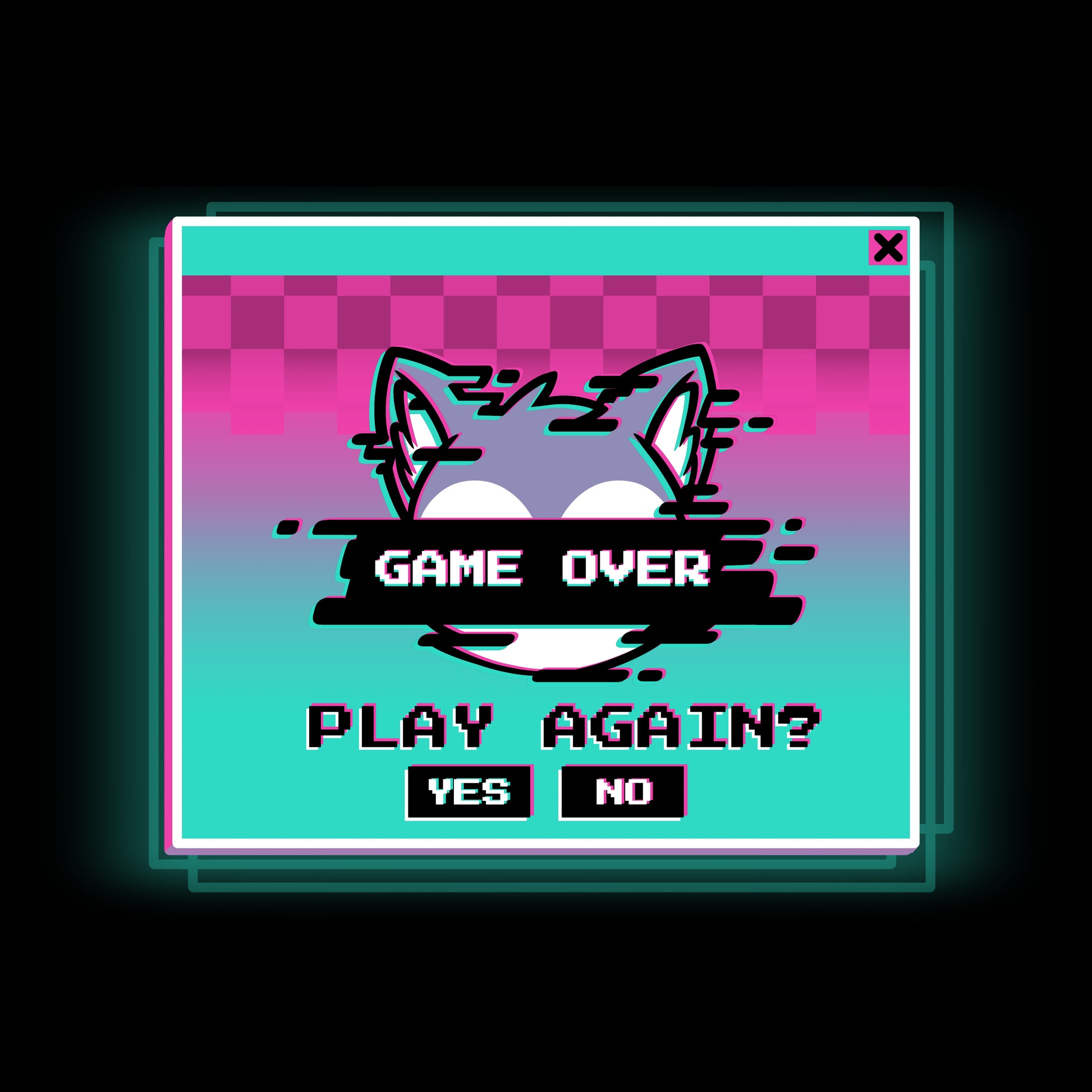 A TeeTurtle game over screen with the words "Game Over" and an option to "Play Again".