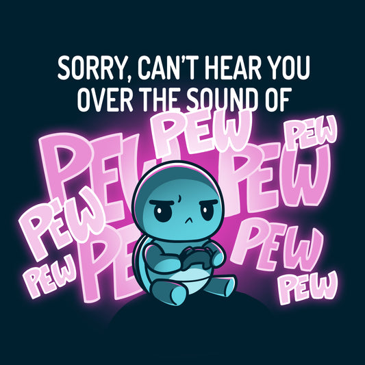 Sorry can't hear over the sound of pew pew pew on this Navy Blue Ringspun Cotton T-shirt, the 