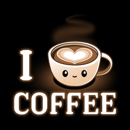 A TeeTurtle t-shirt for men featuring the words "I <3 Coffee.