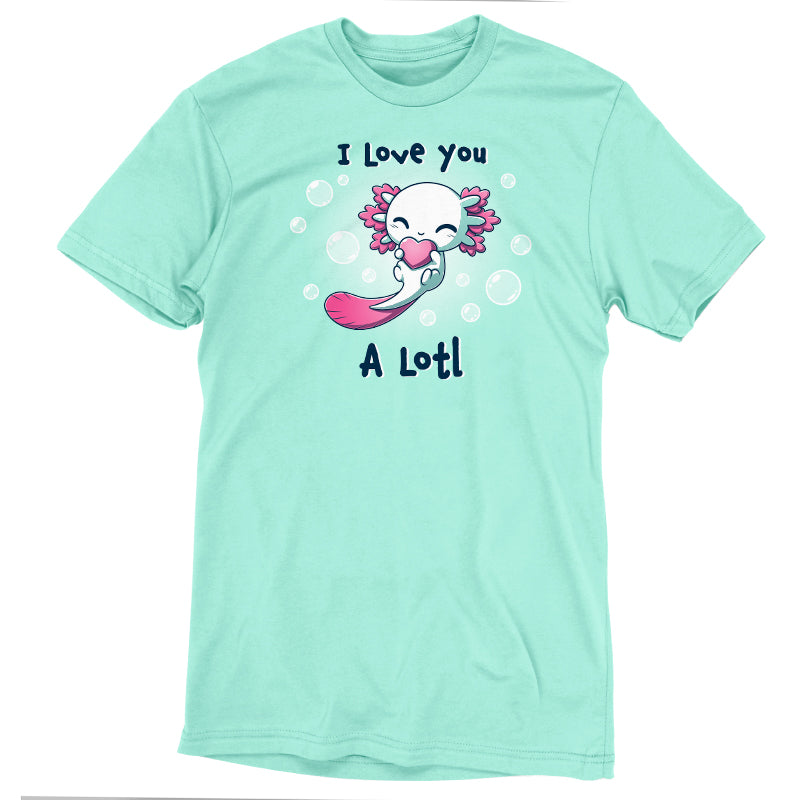 A TeeTurtle t-shirt expressing love with the phrase "I Love you A Lotl".