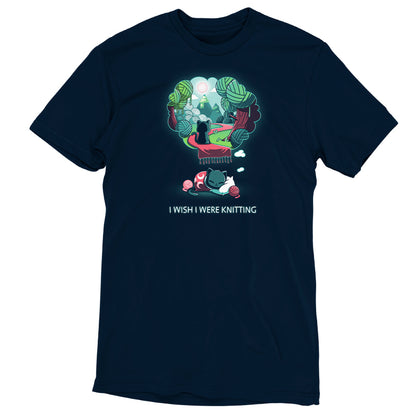 An I Wish I Were Knitting TeeTurtle original t-shirt featuring an image of a tree in the forest.
