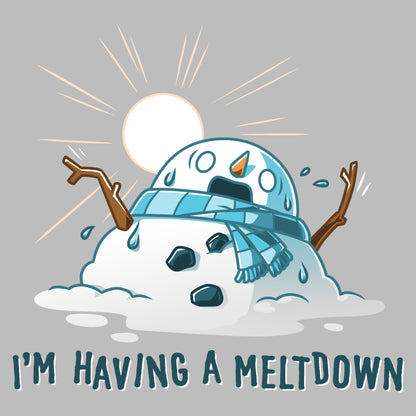 A snowman experiencing the TeeTurtle "I'm Having a Meltdown".