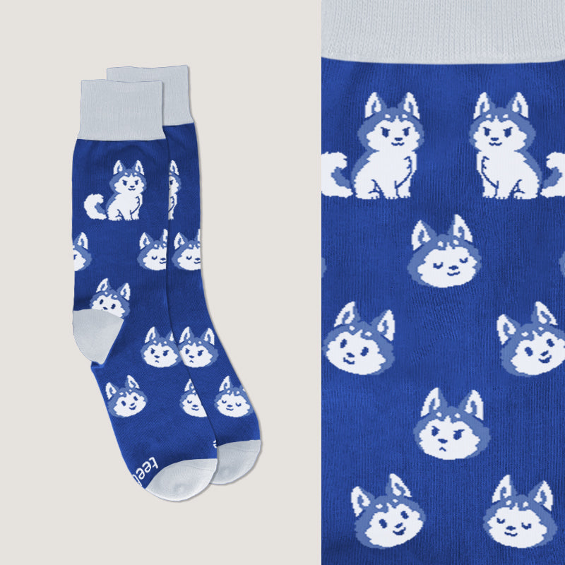 A pair of I'm Just A Little Husky socks from TeeTurtle.