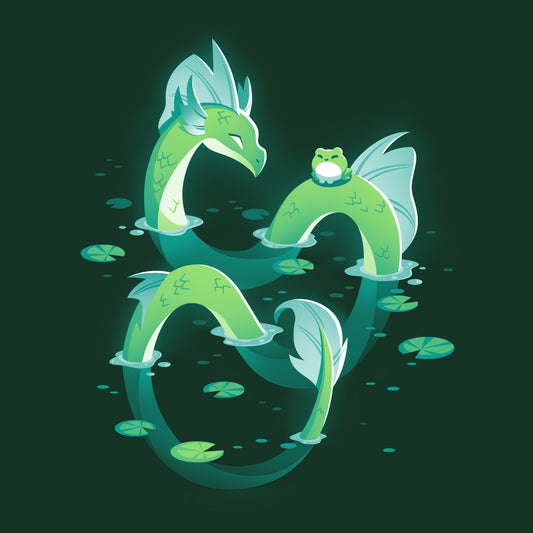 Two Lagoon Dragons swimming in the water, TeeTurtle t-shirt.