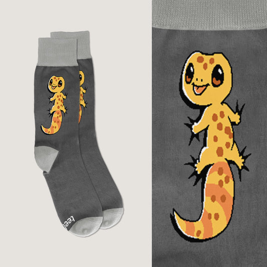 A pair of TeeTurtle Gecko Socks, perfect for sock lovers and fans of adorable social creatures.