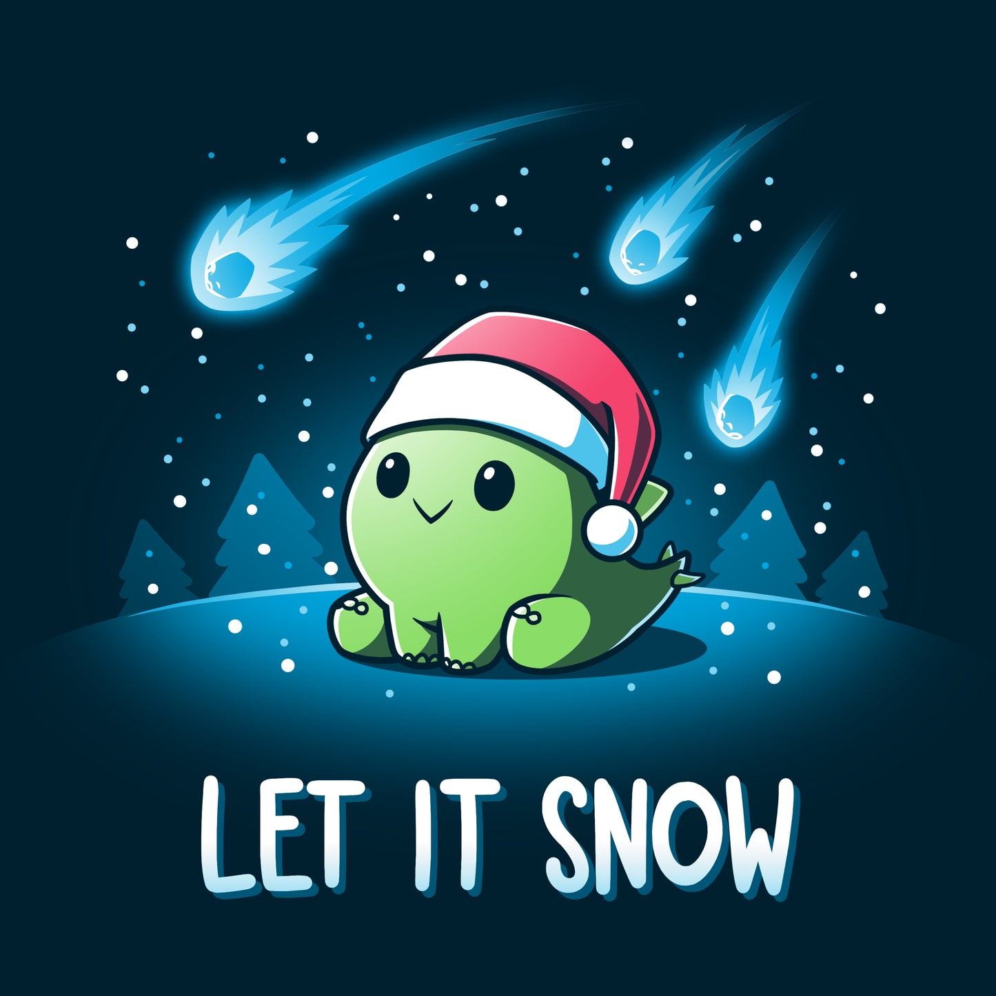 Let the Let It Snow t-shirt in Navy Blue by TeeTurtle.