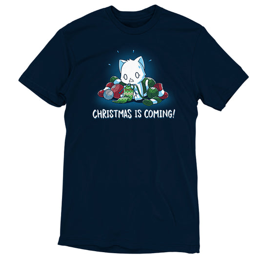 Navy blue Christmas themed unisex t-shirt called 