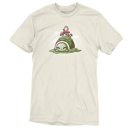 A comfortable Mossy Toadstool Turtle T-shirt featuring a turtle image by TeeTurtle.