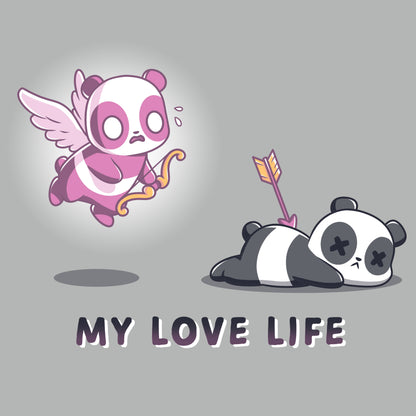 TeeTurtle introduces "My Love Life," a panda bear with an arrow, navigating through relationship drama and romantic woes.