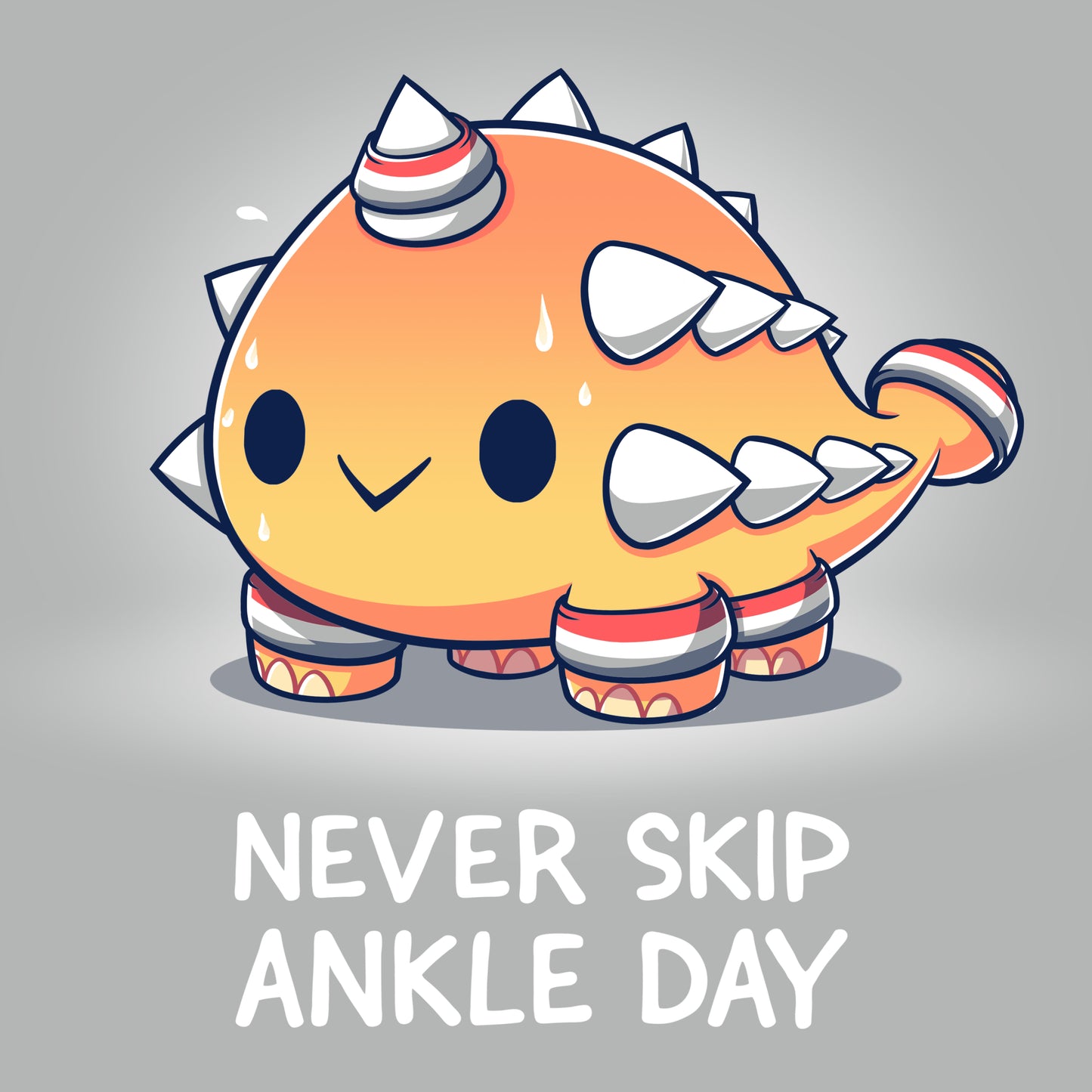 Gray t-shirt featuring the product "Never Skip Ankle Day" by the brand TeeTurtle.