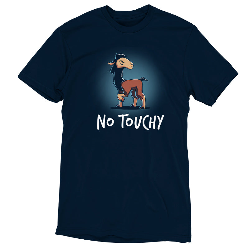 A Disney T-shirt featuring Emperor Kuzco with a goat image and the phrase "No Touchy