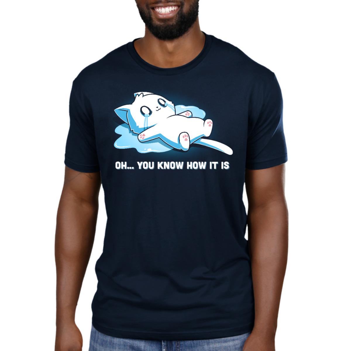 ApparelOh... You Know How It IsShop Oh... You Know How It Is, a funny cat graphic t-shirt featuring an overwhelmed crying kitty. A cute, relatable t-shirt for difficult days.