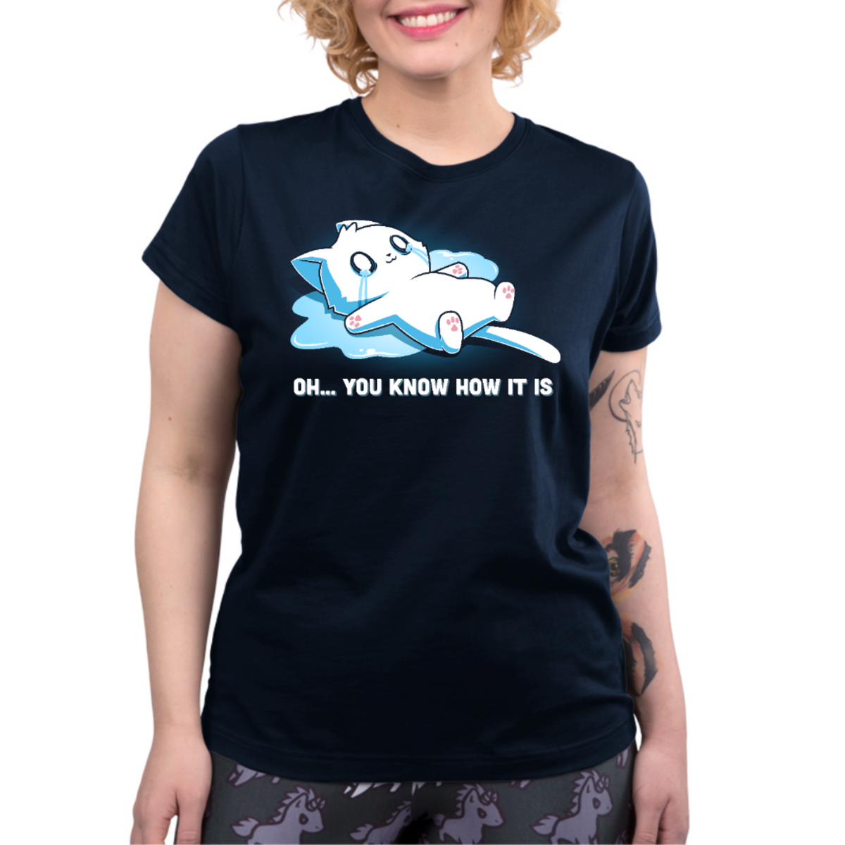 ApparelOh... You Know How It IsShop Oh... You Know How It Is, a funny cat graphic t-shirt featuring an overwhelmed crying kitty. A cute, relatable t-shirt for difficult days.