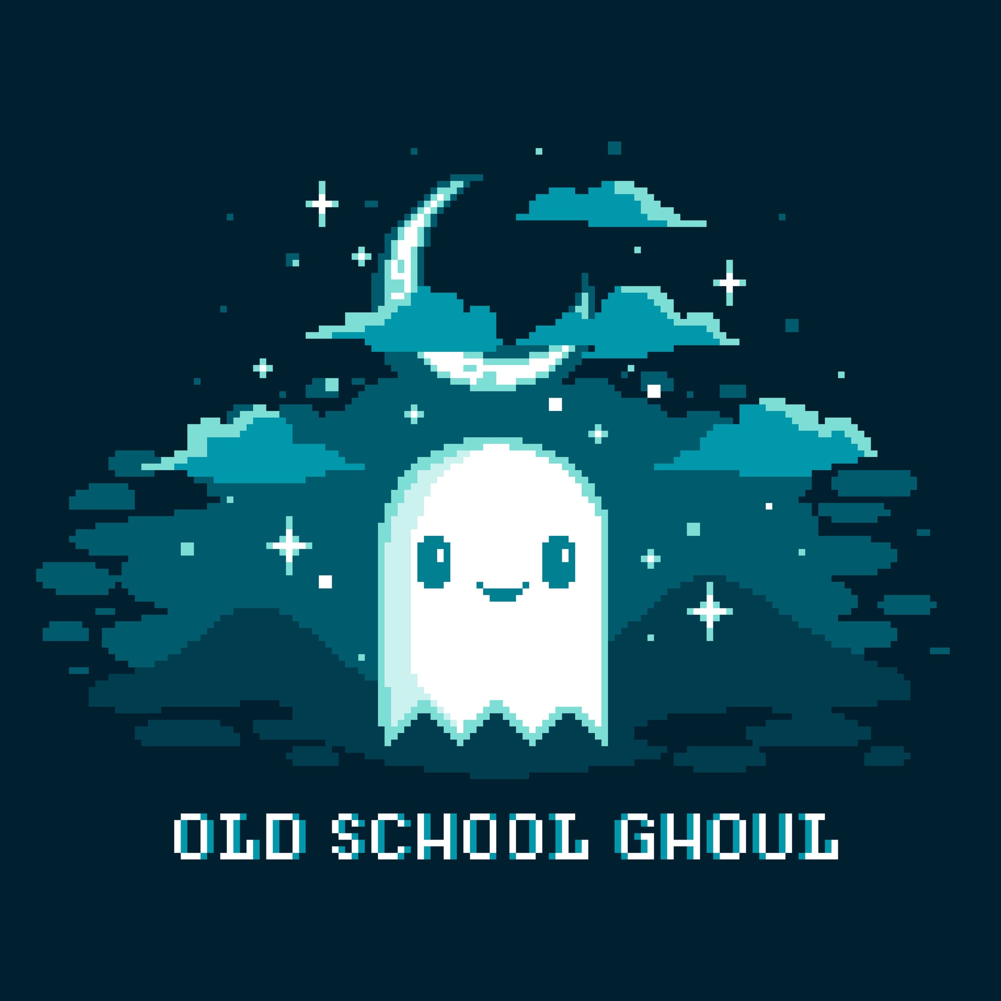 TeeTurtle Old School Ghoul black t-shirt.