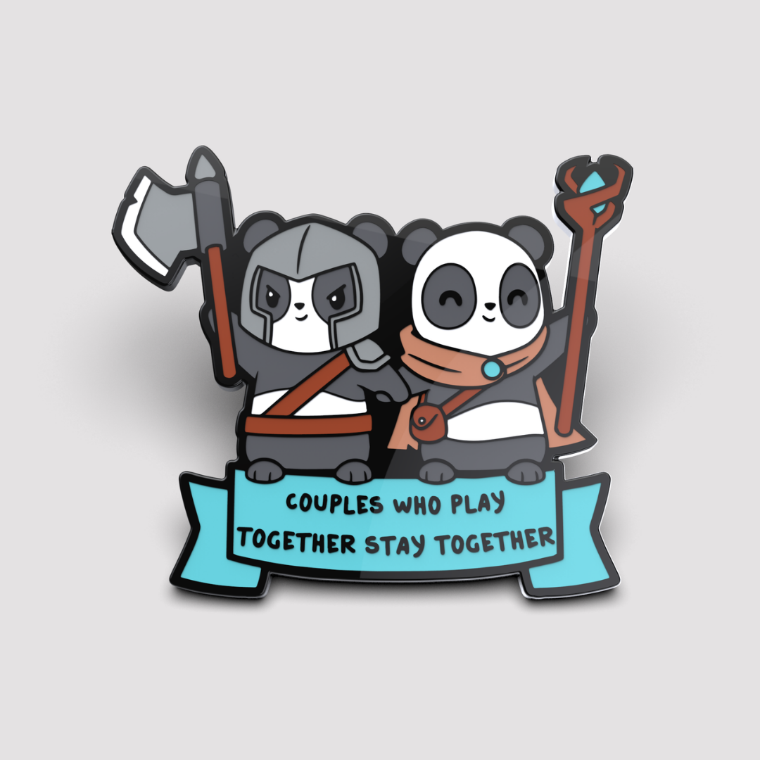 TeeTurtle's Couples Who Play Together, Stay Together Pin.