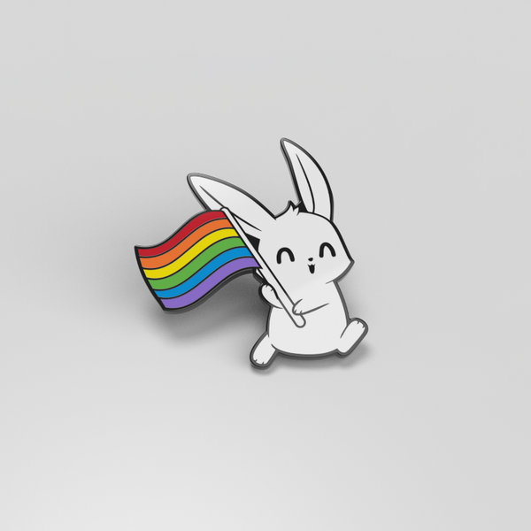 Pride Bunny Pin  Funny, cute, & nerdy pins – TeeTurtle