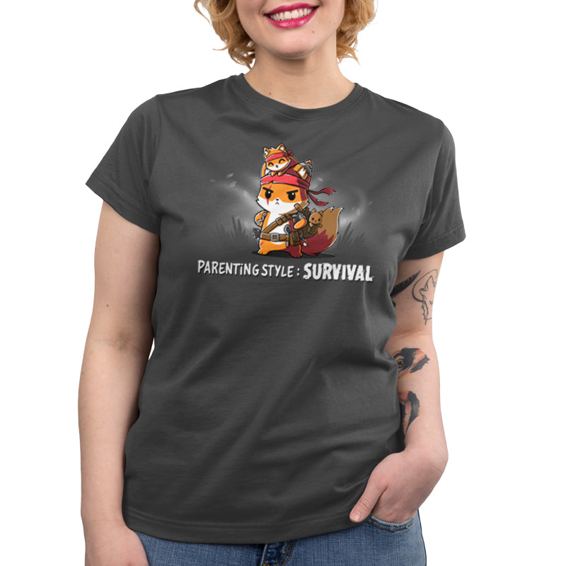 A TeeTurtle T-shirt for women with a Parenting Style: Survival design.