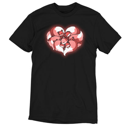 A TeeTurtle "A Mother's Love" black T-shirt with a red heart on it.