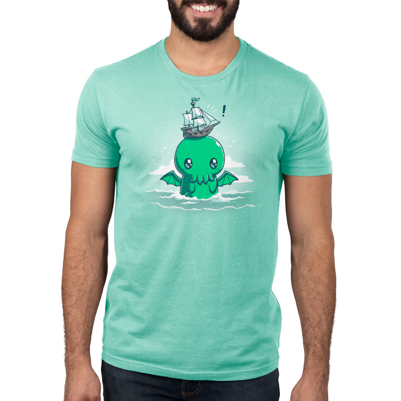 An All Aboard Cthulhu octopus, featured on a TeeTurtle t-shirt.