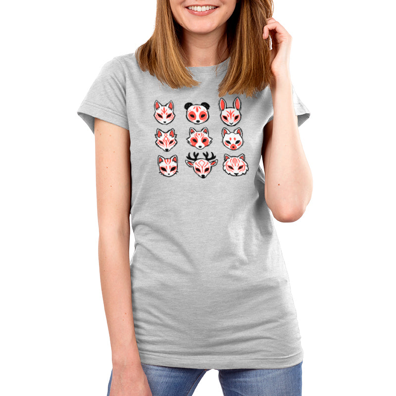 A TeeTurtle women's t-shirt with Animal Masks on it.