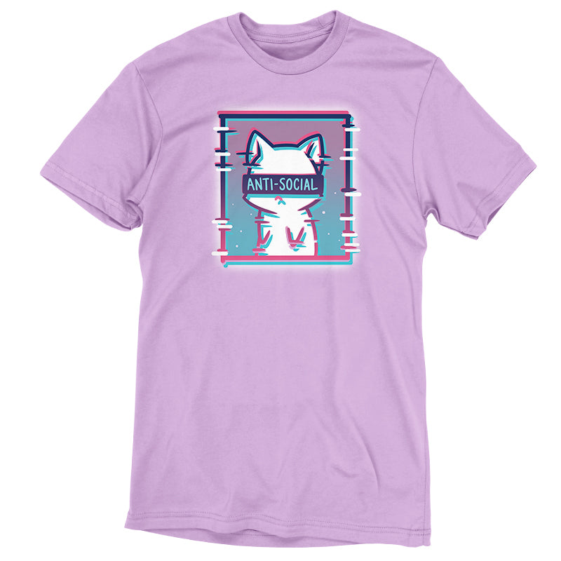 An Anti-Social Cat T-shirt with an image of a cat on it, made by TeeTurtle.