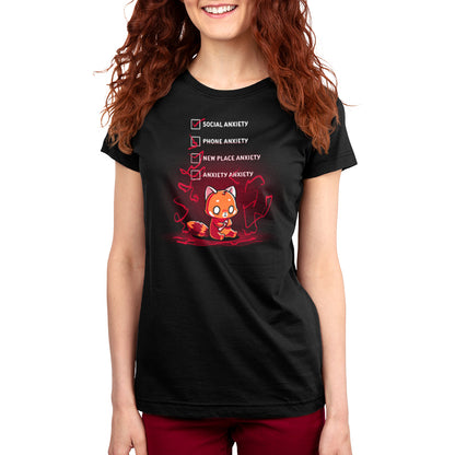 A TeeTurtle women's black t-shirt with an image of a fox, combining fashion and animal design.