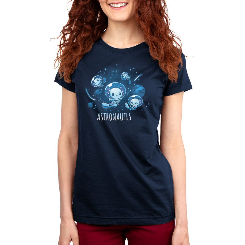 A TeeTurtle Astronautls women's tee with the words "astronauts" on it.
