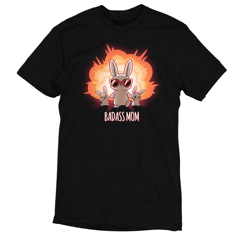A Badass Mom t-shirt with a TeeTurtle bunny image.