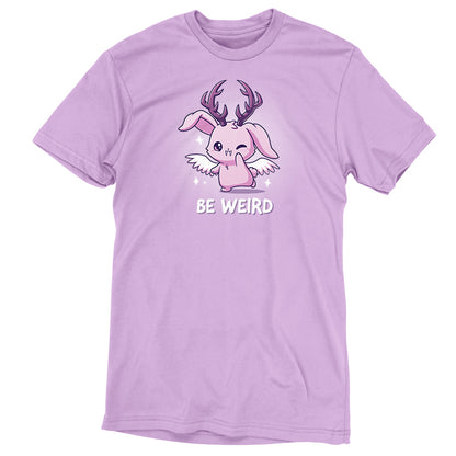 A lavender Be Weird t-shirt by TeeTurtle.