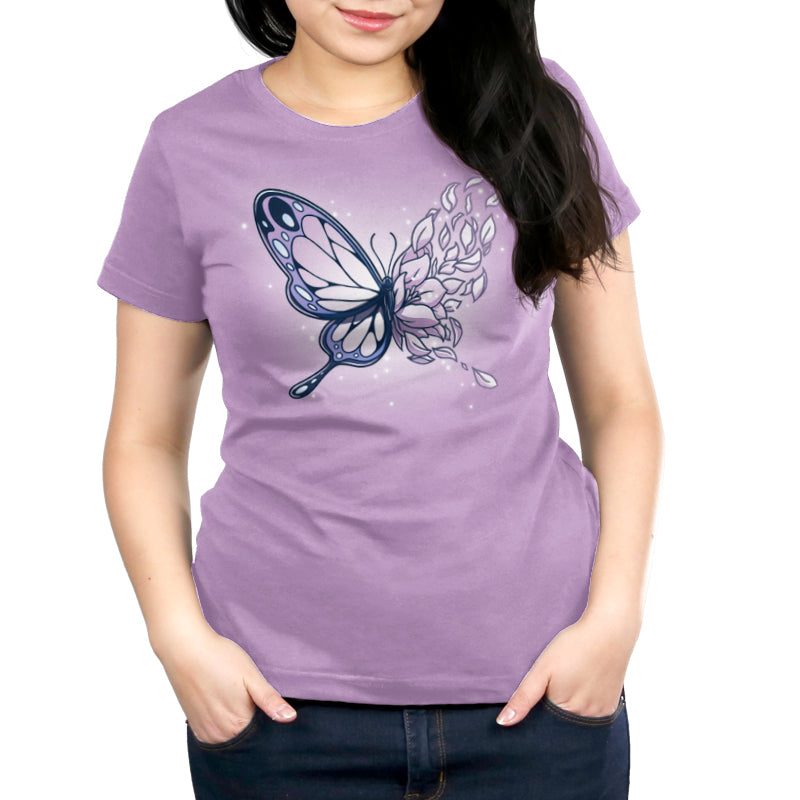 A women's Blooming Butterfly lavender t-shirt by TeeTurtle.